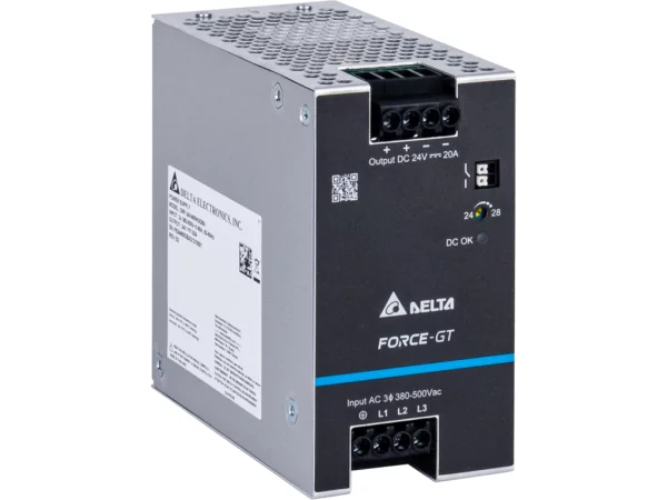 Power supply, 2,3Ph, 480W, DIN Rail, AC/DC, 24 Vdc, 20 A