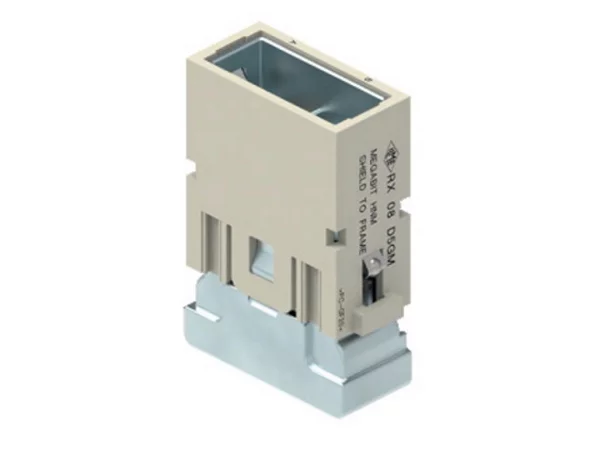 male insert, MIXO HNM, 1MU, 8p, crimp, 10A, 50V, megabit, with contact to PE