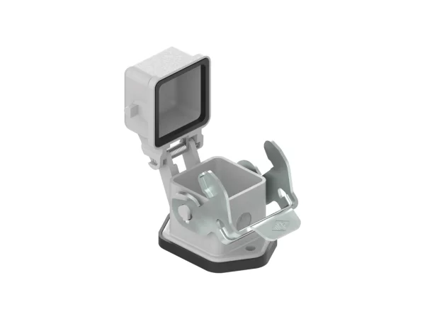 bulkhead mounting housing, size 21.21, CKA zinc, 1 lever steel, spring cover, for female inserts