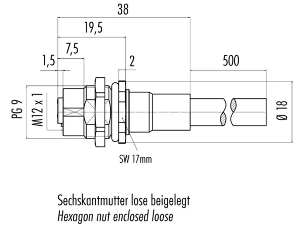 Female panel mount connector