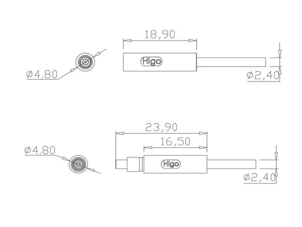 Micro A male/female extension cable