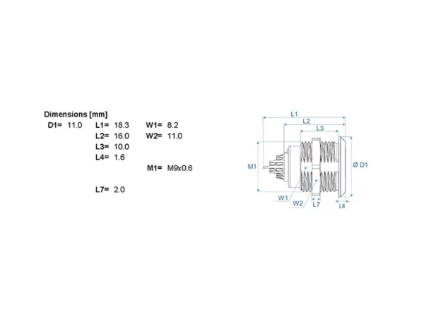 Standard wall mounted socket - front mounting