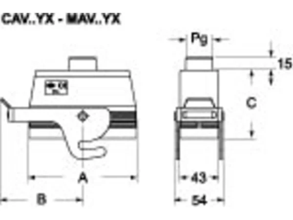hood, high, size 104.27, alu, central lever, 1xM32 top