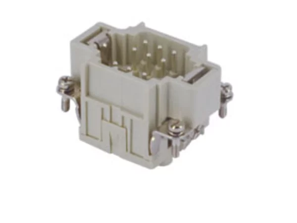male insert, size 44.27, 9p+PE, silver, spring, 10A, 400V