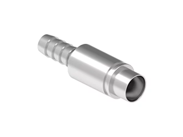 female contact, pneumatic, 8,0mm internal, straight, hose barbs, without shut-off valve