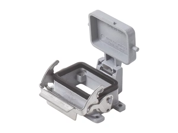 bulkhead mounting housing, size 57.27, V-TYPE alu, 1 lever, cover metal