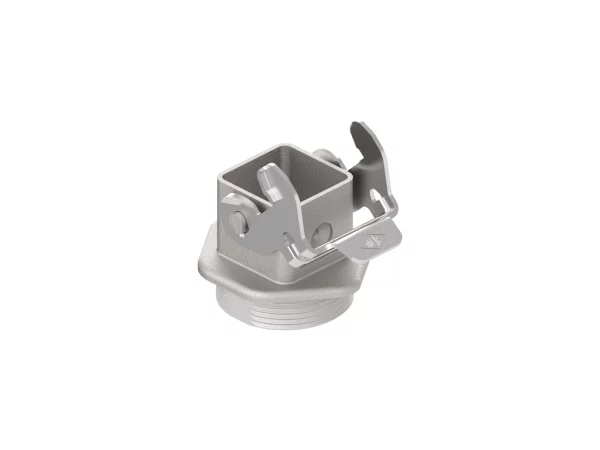 bulkhead mounting housing, size 21.21, EMC zinc, 1 rigid lever stainless steel, 1xM32 external