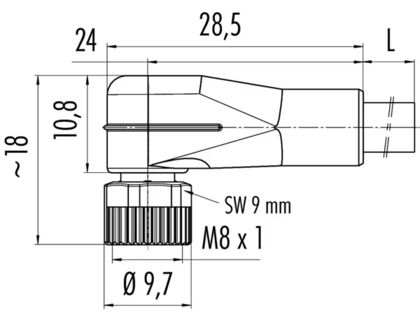 Female angled connector
