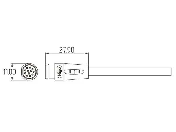Main female plug connector