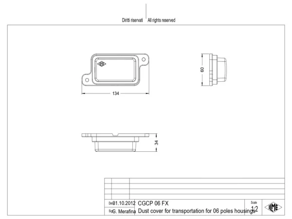 protection cover, size 44.27, plastic, for housing IP68