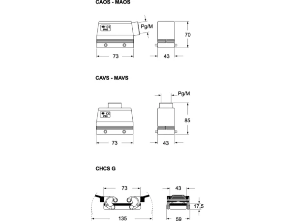 hood, high, size 57.27, EMC alu, 4 pegs, 1xM32 top