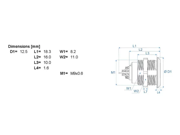 Standard wall mounted socket - front mounting