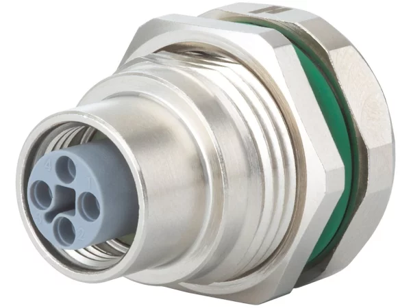 Panel connector female thread, single hole rear mounted