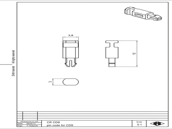 coding pin, plastic, for inserts CDS