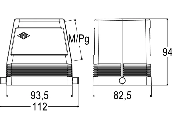 hood, size 77.62, C-TYPE alu, 2 pegs, 1xM40 side, no adaptor