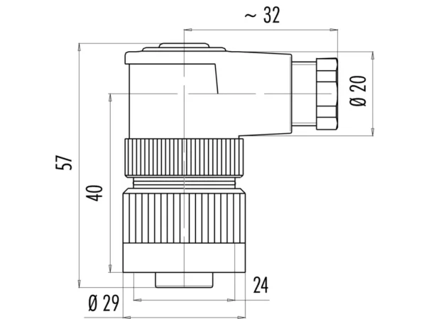 Female angled connector