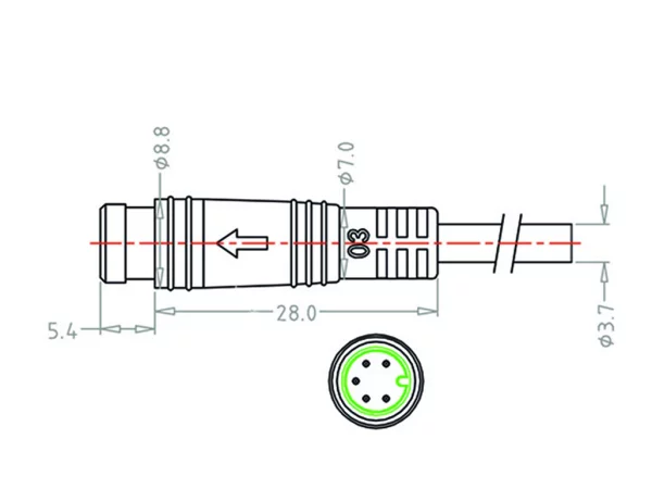 Mini B Male cable connector
