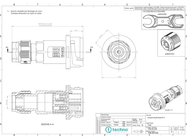 Plug connector Screw D7-13.5
