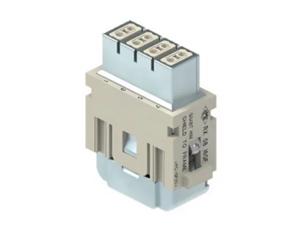 female insert, MIXO HNM, 1MU, 8p, crimp, 5A, 50V, gigabit, with contact to PE