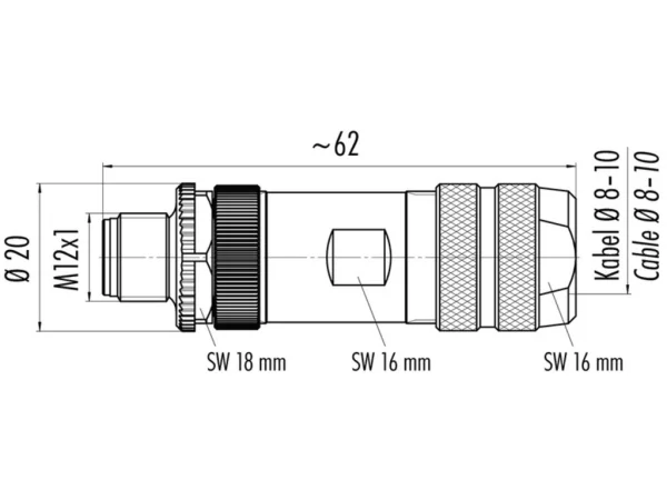 Male cable connector