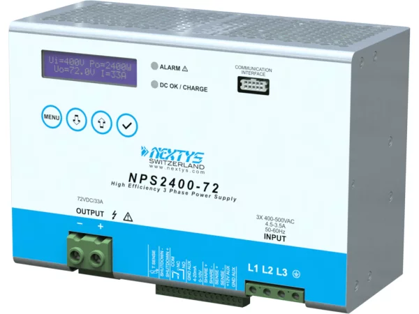 Power Supply 3Ph, 2400W Din-Rail AC/DC 48;72 Vdc 33 A