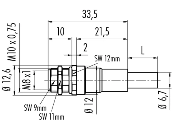 Female panel mount connector