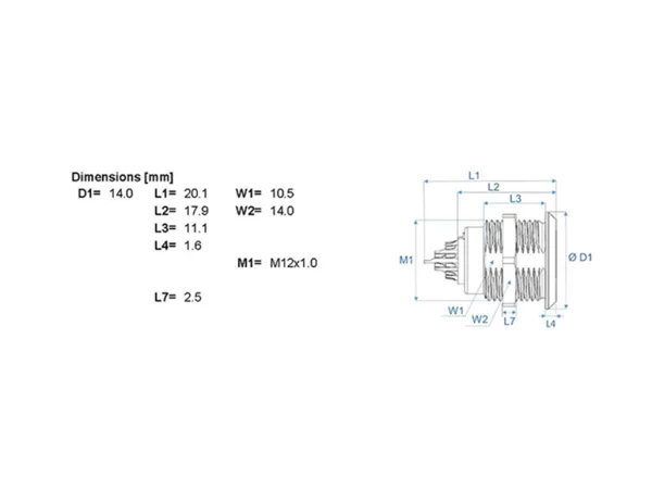 Standard wall mounted socket - front mounting