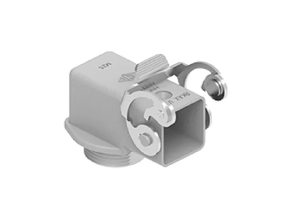 bulkhead mounting housing, angled, size 21.21, HNM alu, 1 lever stainless steel, 1xM25 external