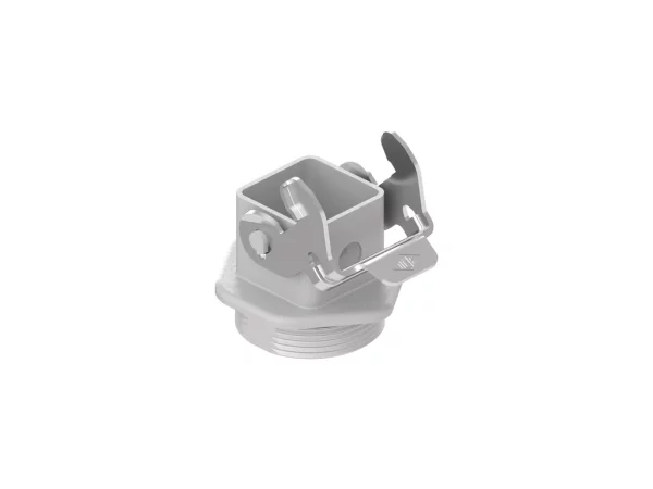 bulkhead mounting housing, size 21.21, CKA zinc, 1 rigid lever stainless steel, 1xM32 external