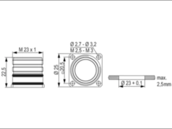 Twilock, Panel Connector, Male Thread