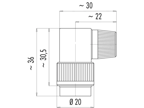 Female angled connector