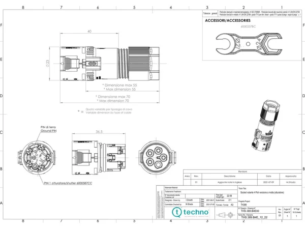 Mini socket connector, screwless