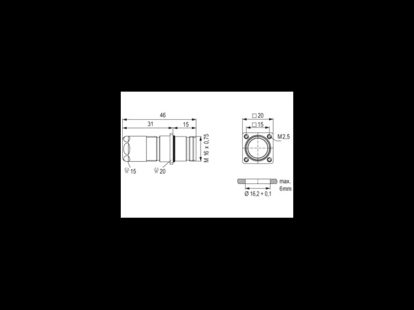 Panel Connector with built in Cable Strain Relief