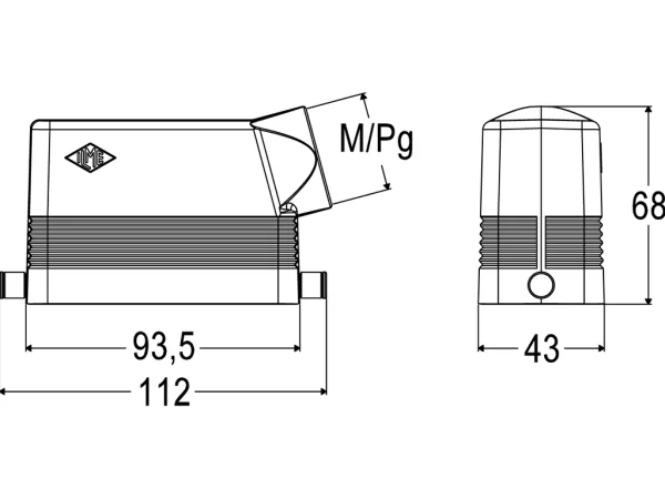 hood, size 104.27, C-TYPE alu, 2 pegs, 1xM32 side