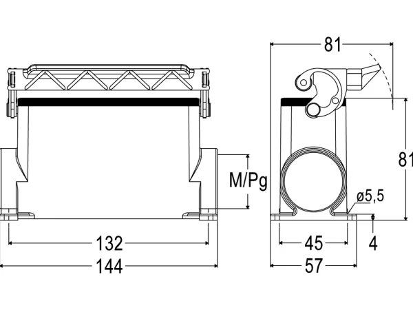 surface mounting housing, high, size 104.27, C-TYPE alu, 1 lever, 1xM40 side