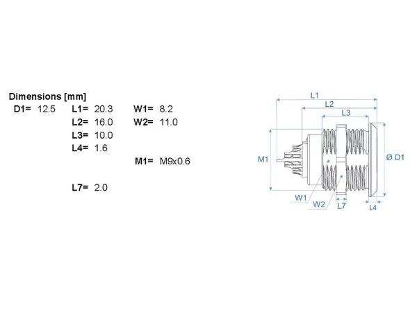 Standard wall mounted socket - front mounting