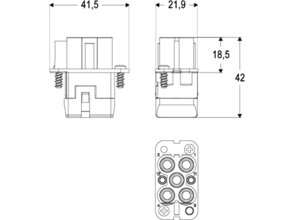 female insert, 32.13, 4+2+PE, crimp, 40A, 400/690V