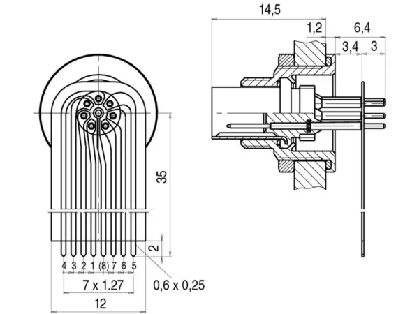 Male panel mount connector