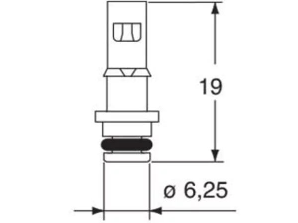 male contact, MIXO, 1,6mm internal, plug, pneumatic