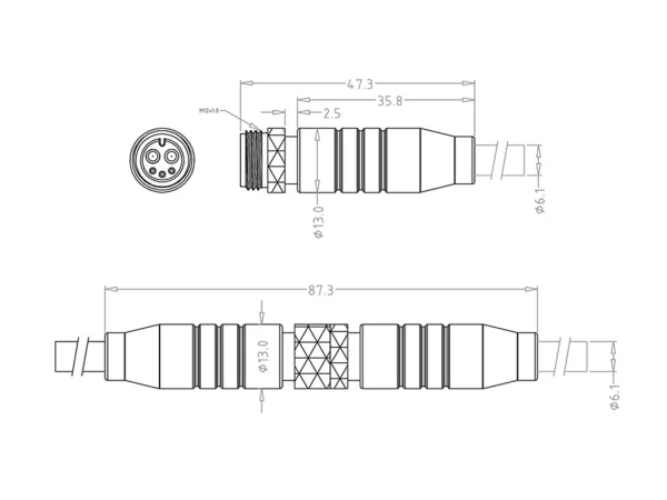 Male cable connector