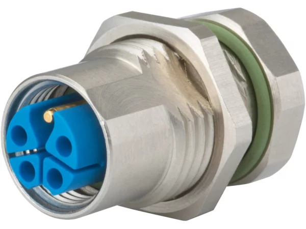 Panel connector female thread, single hole rear mounted