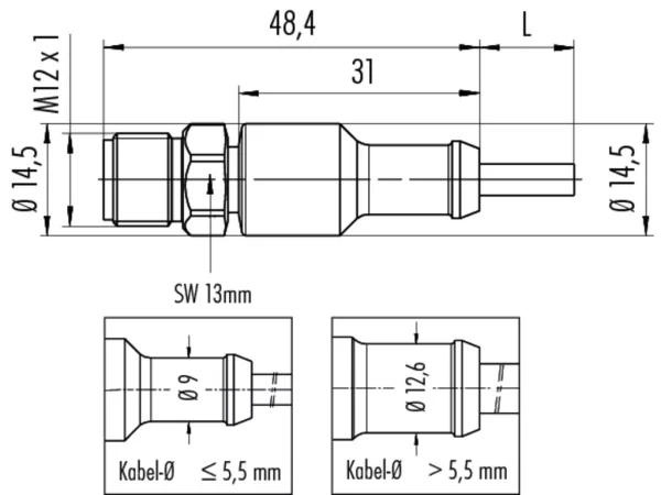 Male cable connector
