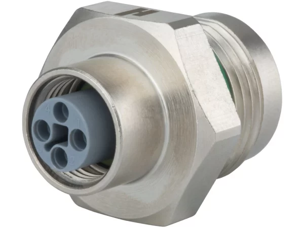 Panel connector female thread, single hole front mounted