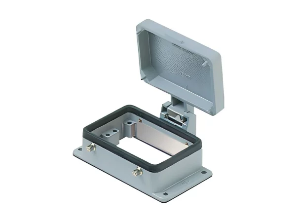 bulkhead mounting housing, size 66.40, C-TYPE alu, 4 pegs, cover metal