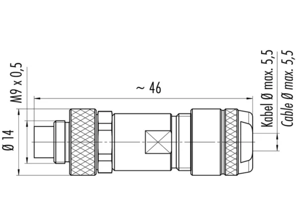 Male cable connector