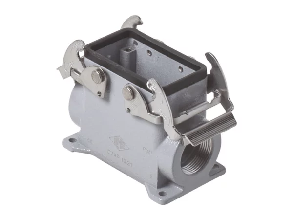 surface mounting housing, high, size 77.27, V-TYPE alu, 2 levers, 2xM32 side