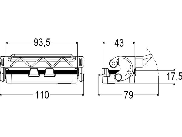 protection cover, size 77.27, alu, 1 lever, gasket, loop