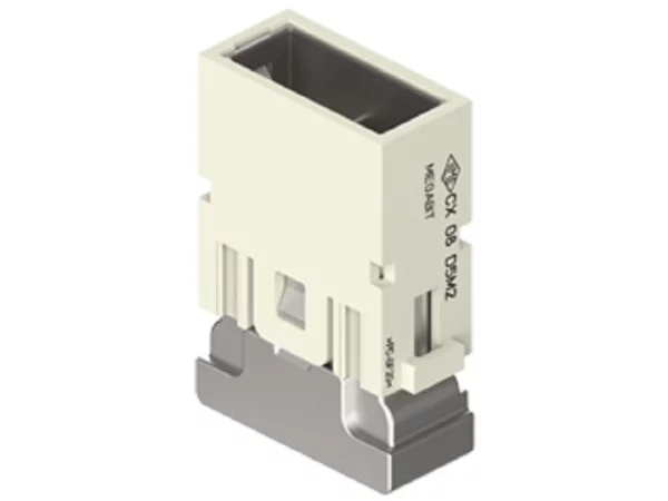 male insert, MIXO, 1MU, 8p, crimp, 10A, 50V, megabit, double cable entry