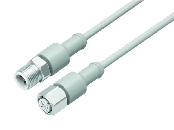 Connecting cable, Male cable connector M12x1 - Female cable connector M12x1