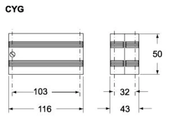 enclosure for in-line joints, for bulkhead mounting housings size 77.27